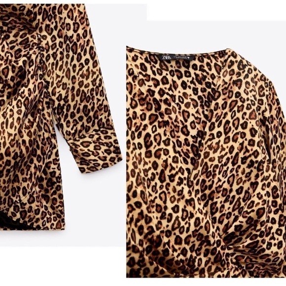 NEW Zara satin effect leopard mini dress - Picture 5 of 5